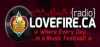 Logo for LoveFire Radio